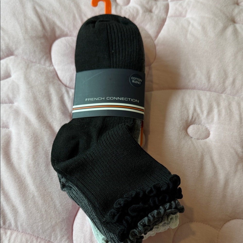 French Connection Black Casual Ribbed Socks - Pack